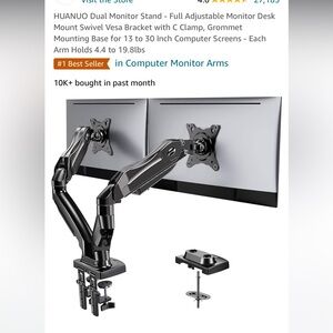HUANUO DUAL MONITOR DESK ARM ADJUSTABLE